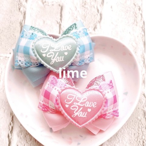 ウサリボン♡2色セット！ハンドメイド　リボン　ヘアゴム　キッズ