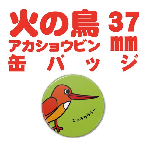 火の鳥　アカショウビンさん缶バッジ