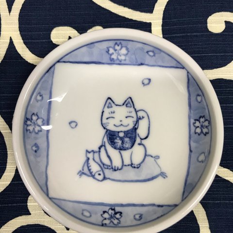 豆皿（招き猫）