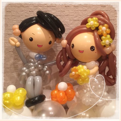 結婚式 新郎新婦バルーンアート ウェルカムスペースにぴったり