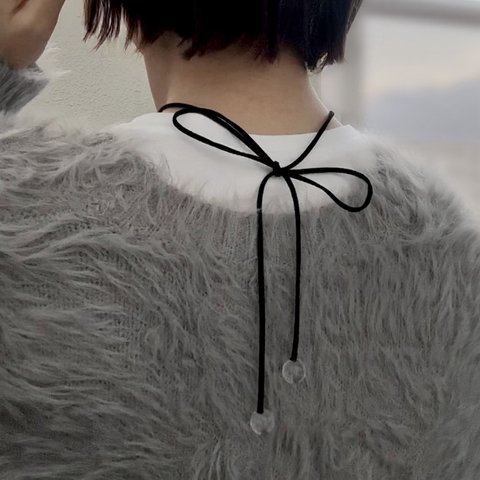 tie necklace【後ろ姿がかわいい】／コードネックレス チョーカー ペンダント 