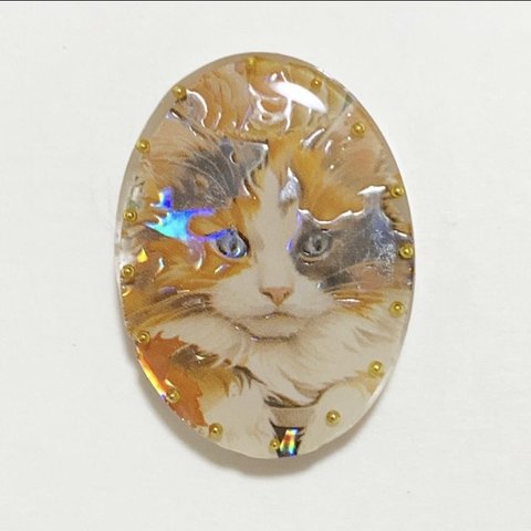 レジンアクセサリー　ねこ　動物　レジン　［211］ヘアゴム　ポニーフック　ペンダントトップ　ブローチ　金具変更可