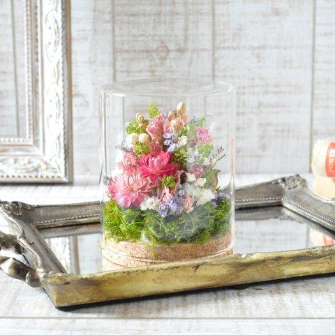 minne限定文字入れ無料✽母の日におすすめ✽自然を感じるボタニカルグラス M size【botanical glass ～pink～ 】