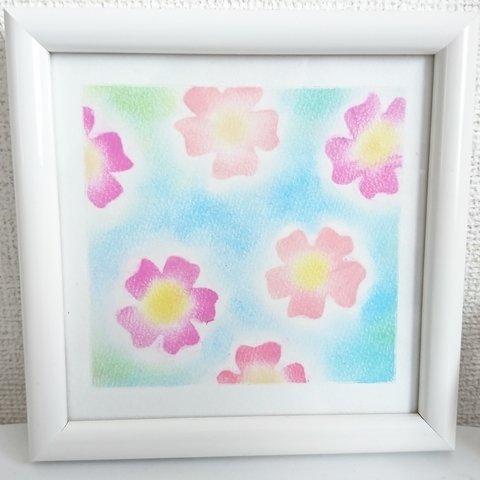 パステルアート ハンドメイド やわからな花