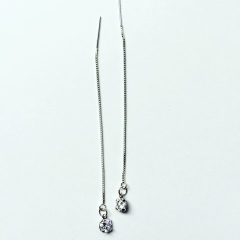 シルバーチェーン　シンプルピアス