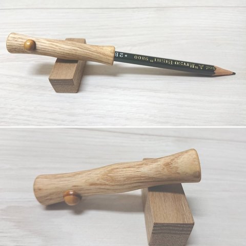 鉛筆補助軸　PH-Ｌ１　オーク　（中間色）  ３段タイプ　限定販売　木製　オリジナル　限定　限定品　ペンホルダー
