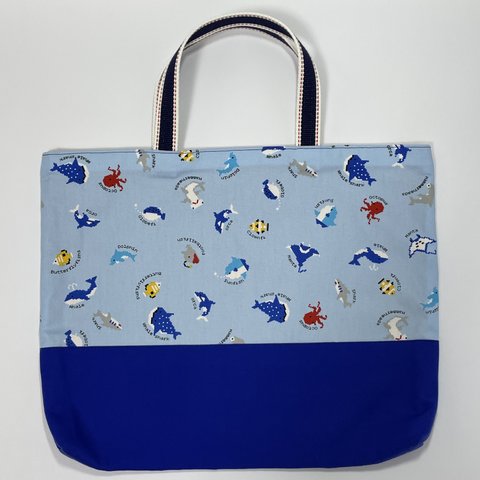 【入園入学】レッスンバッグ、海の生きもの＋青＋ピンク