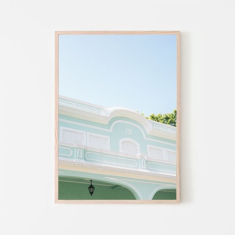 マカオのタイパビレッジの家の一角 / ポスター 写真 建物 アジア パステルカラー アートプリント