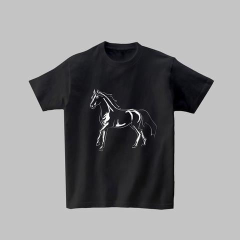馬Tシャツ-RegularT(UNISEX)黒