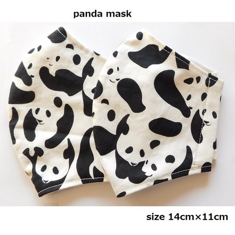 布マスク♥大人用マスク1枚♥panda♥monotone♥パンダ柄マスク