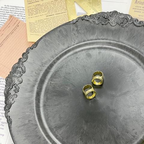 (2個)指輪　ゴールド　フリーサイズ　ハンドメイド　リング　土台　パーツ　素材　資材　材料【0-OTH-1256】