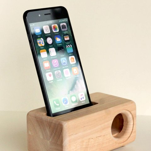 木製iPhone 6・6S・7Plus用スピーカーAcoustic iPhoneWoodSpeaker