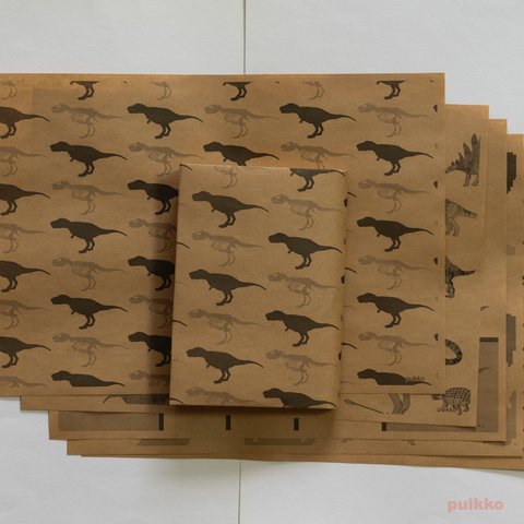 紙製ブックカバー　恐竜柄2