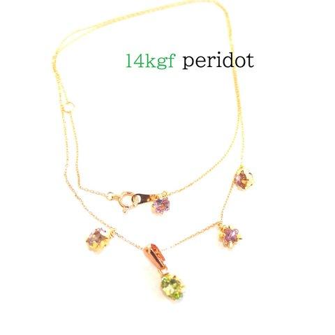 14kgf peridot & pink spinel bracelet ブレスレット～桜色～k18 k10