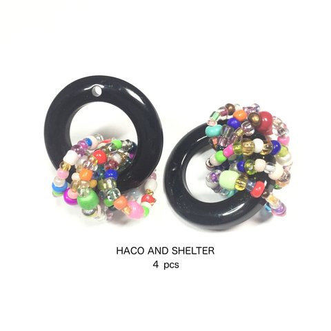 ４pcs★hoop bijouwrap charm・ colorful（ビジュー巻きつけチャーム）