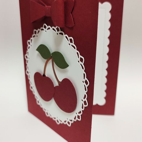 チェリー カード　🔴　多目的カード　誕生日　合格祝　お見舞い　バレンタイン　カード　　stampinup　ROSECRAFT