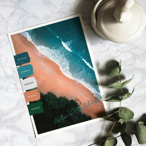 アートポスター インテリアポスター アートパネル カラーパレット 海 海岸 ビーチ 自然 L判 ハガキ 2L判 A4 A3 アート 写真 【CP08】