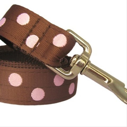 犬リード 幅2.5㎝ Candy Dot: Pink on Brown