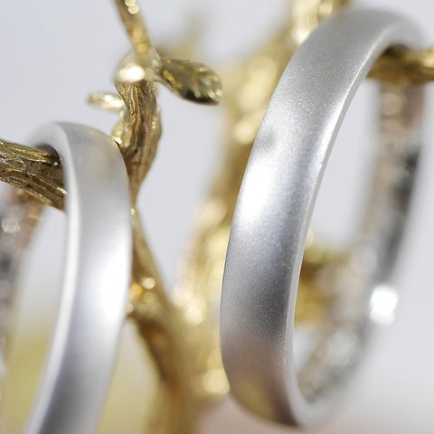 『muƙu』無垢の結婚指輪 オーダーリング プラチナ or ゴールド ペアリング 2本セット (光沢 or マット) 結婚指輪のオーロ 