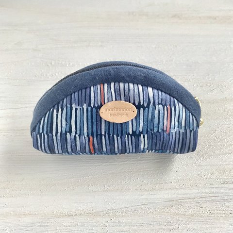 コインケース/ミニポーチ〈リバティStitch/ステッチ 〉ネイビー