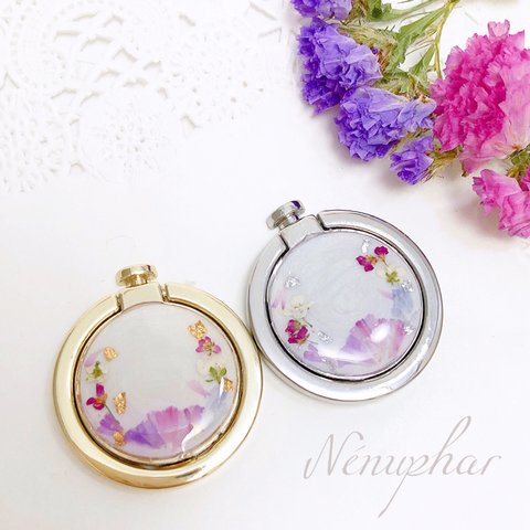 【再販】押し花スマホリング ♡︎ʾʾ