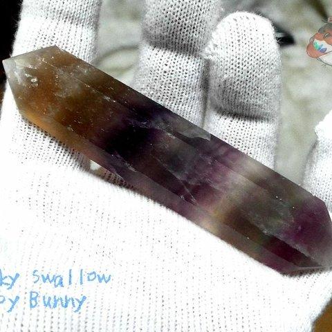 📜ユニーク フローライト ダブルポイント 18サイド（フルオライト：蛍石：螢石：Fluorite：レインボーフローライト） No.2933 現品販売