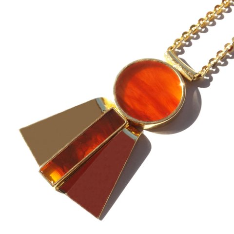 Vintage Amber color acrylic modern design necklace