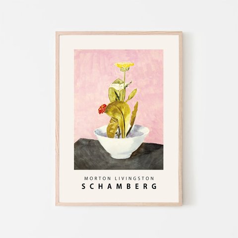 モートン・シャンバーグ Bowl of Flowers / アートポスター 絵画 アートプリント フラワー 花 ピンク