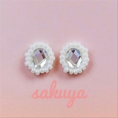 クラシカルパールビジュー❇ピアス&イヤリング✨