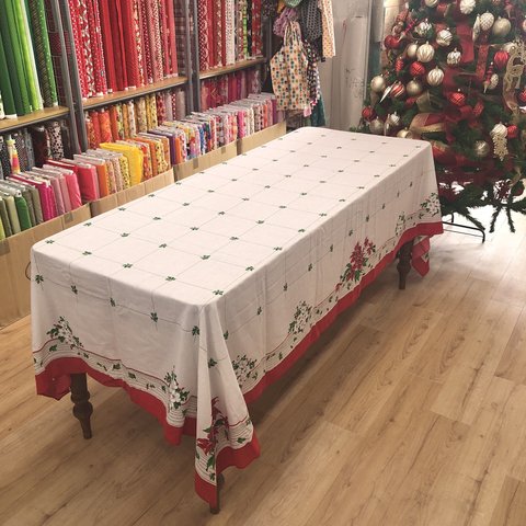 【ヴィンテージ】　クリスマステーブルクロス　薄手　250cm×150cm