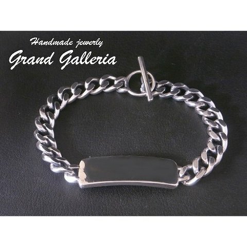 シルバー925　プレート 喜平チェーン ブレスレット　Grand Galleria