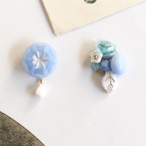 雪華❄️アシンメトリー イヤリング／ピアス 