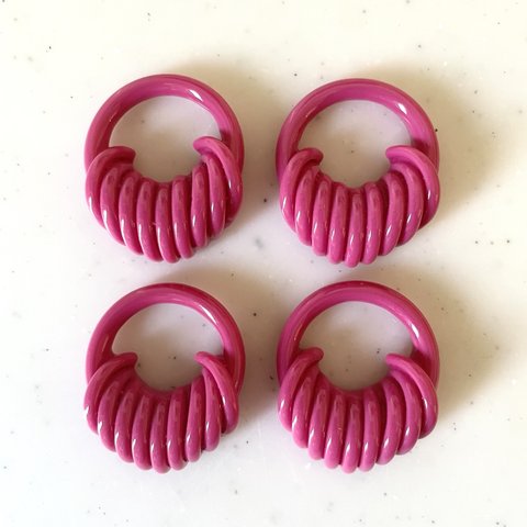 Dark Pink Geometric Circle Parts