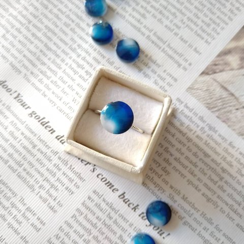 Astro Blue * 指輪 *　フリーサイズ　リング　惑星　ブルー　青