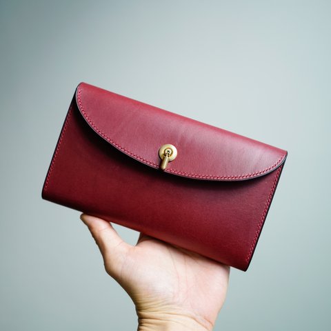 flap long wallet [ wine ] フラップロングウォレット 長財布