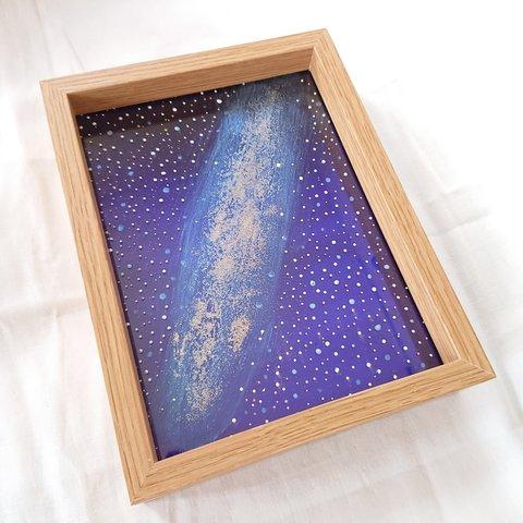 天の川～銀河の星空 ✧*°｡˚～ ガラス絵 原画