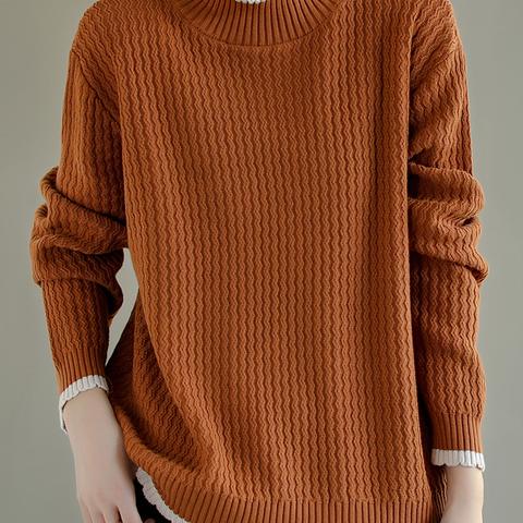ハーフタートルネックセーター  レディース シンプルなデザイン 春秋冬  ベースシャツを厚く