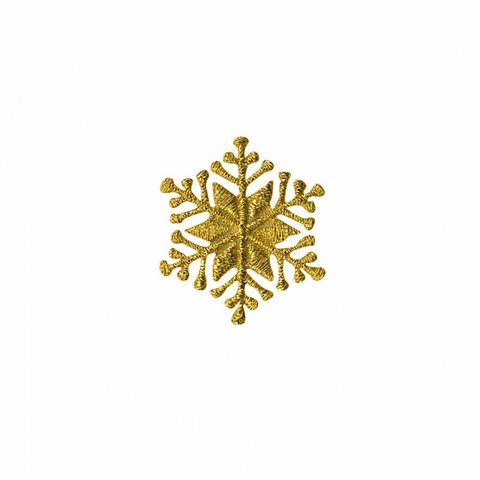   雪の結晶 アップリケ【C/#01：ゴールド】（SM-14916）