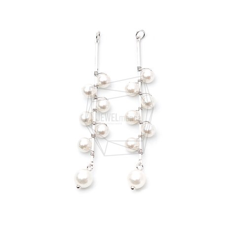 ERG-1298-R【2個入り】パールタッセルチャーム,Pearl Tassel Earring Charm