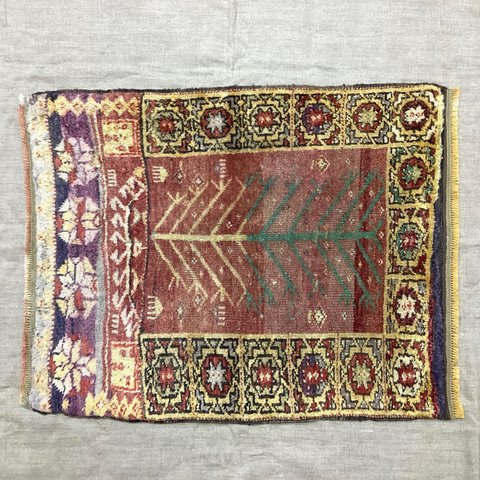 手織りトルコ絨毯 93x74cm ヴィンテージラグ
