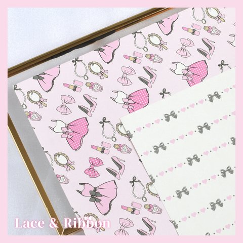 【Cute Lady-pink-】デザインペーパー