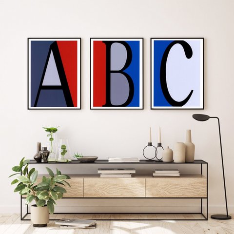 アルファベット　ABC3枚セット⭐️北欧風 ウェルカムボード⭐︎ポスター インテリア 北欧  アート 