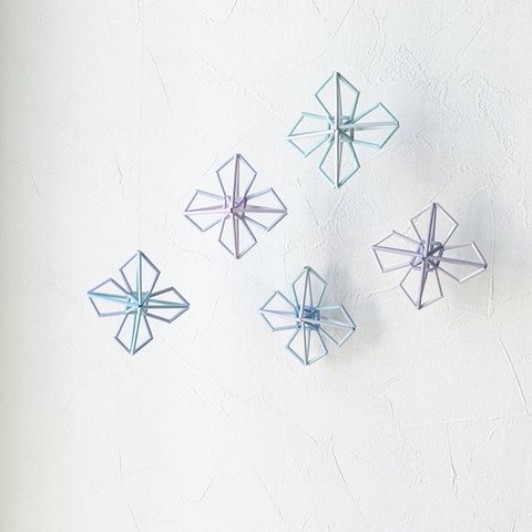 5つセット　ヒンメリ　紫陽花たち