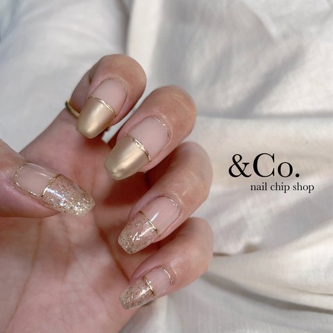 &Co.  ネイルチップ【シャリシャリ囲みニュアンス】夏