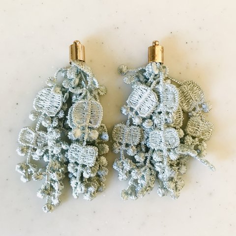 Light Blue Lace Fabric Tassels