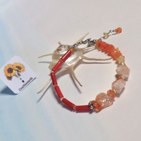 太陽のかけら【II】✳︎SunStone・Carnelian…／316L-bracelet