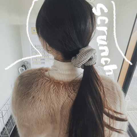 Knit scrunchie /beige ベージュ