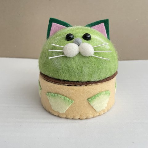 猫ケーキ小物入れ(メロン)