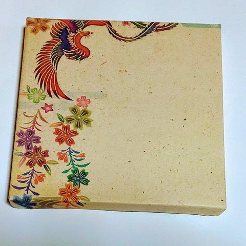 和紙のパネル 紅型鳳凰  芭蕉紙