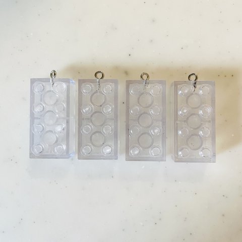 Clear Rectangle Block Pendant Tops